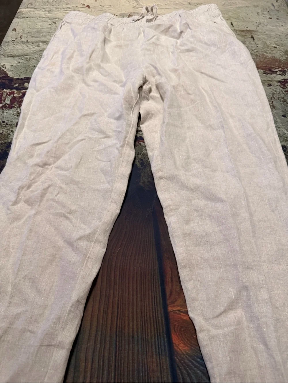 H&M Women’s Light Beige 100% Linen Chinos